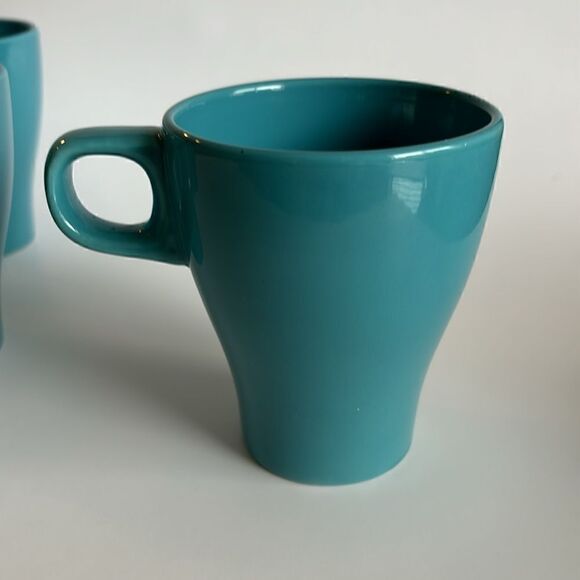 IKEA Fargrik Ceramic Coffee Tea Mugs Set of 4 Stackable Teal - Picture 2 of 8